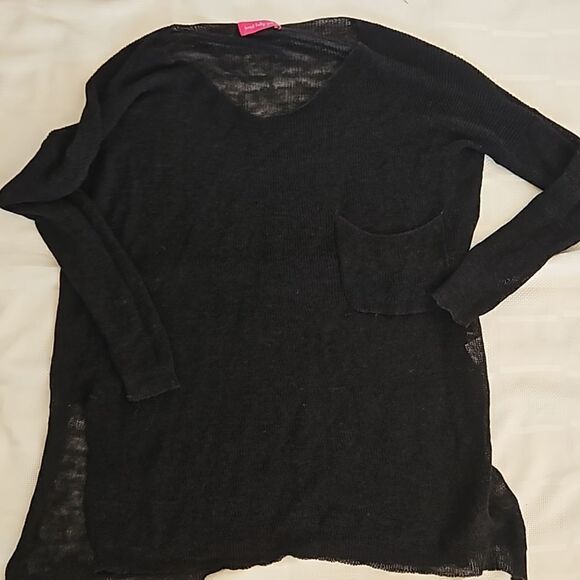 Sweet Baby Gal Women's Knitted Sheer Long Sleeves Top S/M Black - Picture 16 of 16